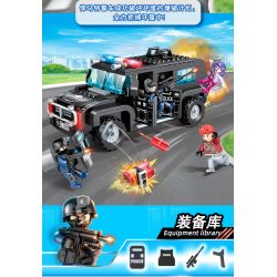 GUDI 10203 non  CUỘC TẤN CÔNG HUMVEE bộ đồ chơi xếp lắp ráp ghép mô hình Police LIVIN'CITY Cảnh Sát 356 khối