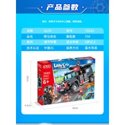 GUDI 10203 non  CUỘC TẤN CÔNG HUMVEE bộ đồ chơi xếp lắp ráp ghép mô hình Police LIVIN'CITY Cảnh Sát 356 khối