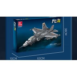 JIESTAR 61051 non  TIÊM KÍCH TÀNG HÌNH J-31 tỷ lệ 1:14 bộ đồ chơi xếp lắp ráp ghép mô hình Military Army FC-31 Quân Sự Bộ Đội 1691 khối