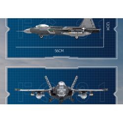 JIESTAR 61051 non  TIÊM KÍCH TÀNG HÌNH J-31 tỷ lệ 1:14 bộ đồ chơi xếp lắp ráp ghép mô hình Military Army FC-31 Quân Sự Bộ Đội 1691 khối