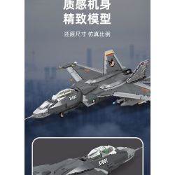 JIESTAR 61051 non  TIÊM KÍCH TÀNG HÌNH J-31 tỷ lệ 1:14 bộ đồ chơi xếp lắp ráp ghép mô hình Military Army FC-31 Quân Sự Bộ Đội 1691 khối