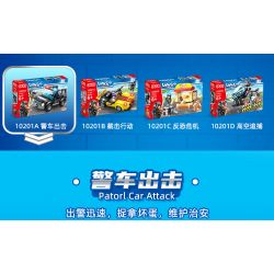 GUDI 10201 non  HỘP TRƯNG BÀY CẢNH SÁT ĐẶC NHIỆM THÀNH PHỐ 4 KIỂU bộ đồ chơi xếp lắp ráp ghép mô hình City LIVIN'CITY 464 khối