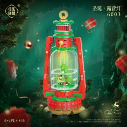 WEIGHT 6003 non  ĐÈN CẮM TRẠI GIÁNG SINH bộ đồ chơi xếp lắp ráp ghép mô hình Christmas 806 khối