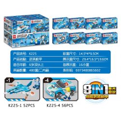 MINGDI K225 non  GIÁP VŨ TRANG 8 KIỂU bộ đồ chơi xếp lắp ráp ghép mô hình Creator Sáng Tạo 413 khối