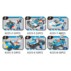 MINGDI K225 non  GIÁP VŨ TRANG 8 KIỂU bộ đồ chơi xếp lắp ráp ghép mô hình Creator Sáng Tạo 413 khối