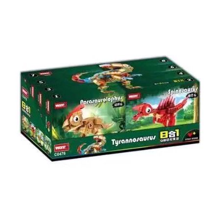 WOMA C0476 0476 non  KHỦNG LONG 8 PHONG CÁCH bộ đồ chơi xếp lắp ráp ghép mô hình Jurassic World Thế Giới Khủng Long 604 khối