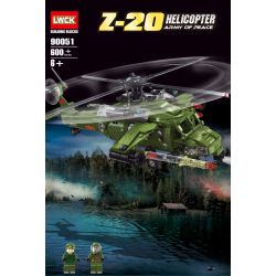 LWCK 90051 non  TRỰC THĂNG Z-20 bộ đồ chơi xếp lắp ráp ghép mô hình Military Army ARMY OF PEACE Z-20 HELICOPTER Quân Sự Bộ Đội 600 khối