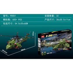 LWCK 90051 non  TRỰC THĂNG Z-20 bộ đồ chơi xếp lắp ráp ghép mô hình Military Army ARMY OF PEACE Z-20 HELICOPTER Quân Sự Bộ Đội 600 khối