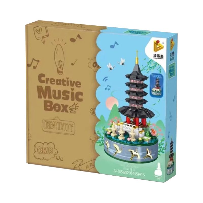 PanlosBrick 656020 Panlos Brick 656020 non  HỒ TÂY NGOẠN MỤC bộ đồ chơi xếp lắp ráp ghép mô hình Creator CREATIVE MUSIC BOX WEST LAKE SCENERY Sáng Tạo 445 khối
