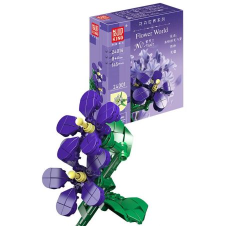 MouldKing 24014 Mould King 24014 non  HOA VIOLET bộ đồ chơi xếp lắp ráp ghép mô hình Flowers FLOWER WORLD VIOLET 145 khối