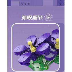 MouldKing 24014 Mould King 24014 non  HOA VIOLET bộ đồ chơi xếp lắp ráp ghép mô hình Flowers FLOWER WORLD VIOLET 145 khối