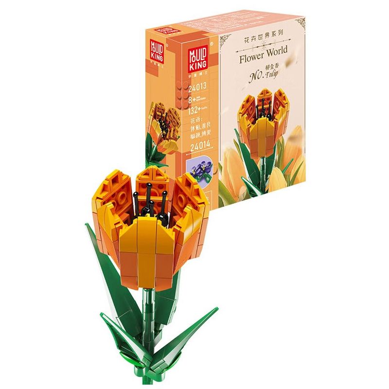 MouldKing 24013 Mould King 24013 non Lego HOA TULIP bộ đồ chơi xếp lắp ráp ghép mô hình Flowers FLOWER WORLD TULIP 132 khối