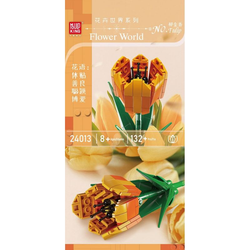 MouldKing 24013 Mould King 24013 non  HOA TULIP bộ đồ chơi xếp lắp ráp ghép mô hình Flowers FLOWER WORLD TULIP 132 khối