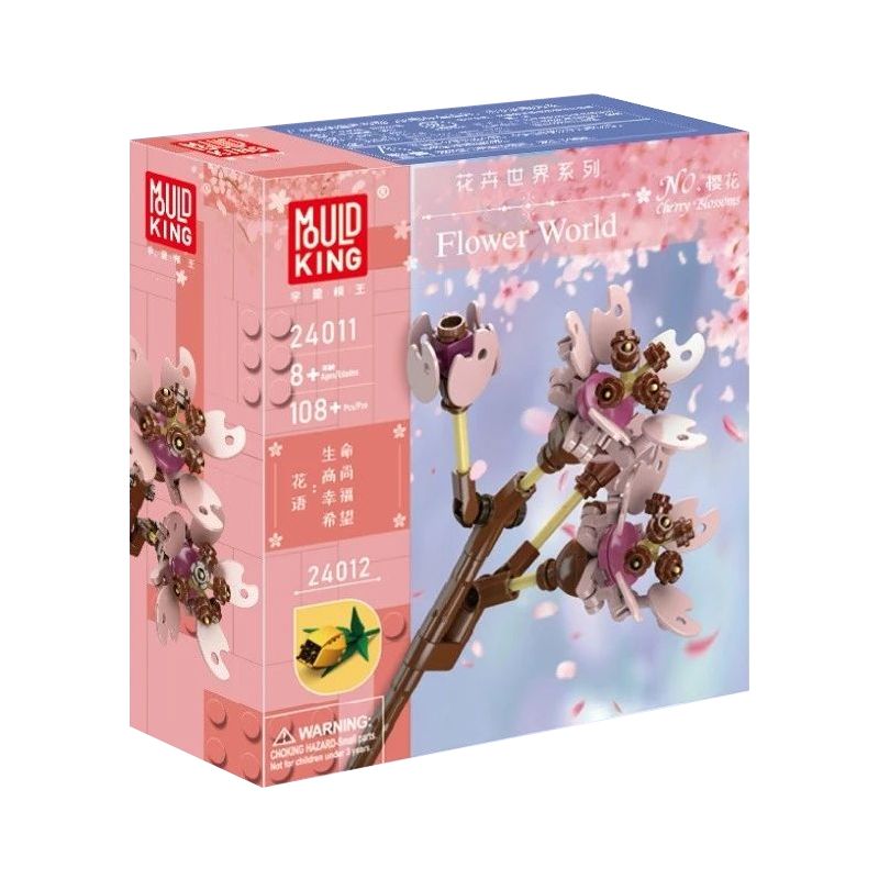 MouldKing 24011 Mould King 24011 non  HOA ANH ĐÀO bộ đồ chơi xếp lắp ráp ghép mô hình Flowers FLOWER WORLD CHERRY BLOSSOMS 108 khối