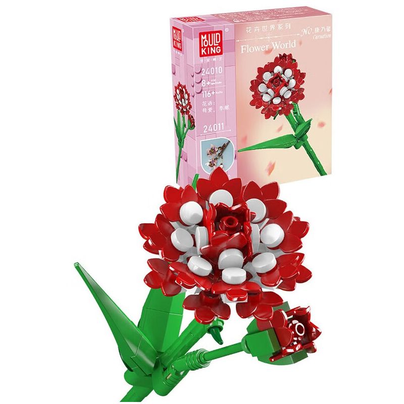 MouldKing 24010 Mould King 24010 non Lego HOA CẨM CHƯỚNG bộ đồ chơi xếp lắp ráp ghép mô hình Flowers FLOWER WORLD CARNATION 116 khối