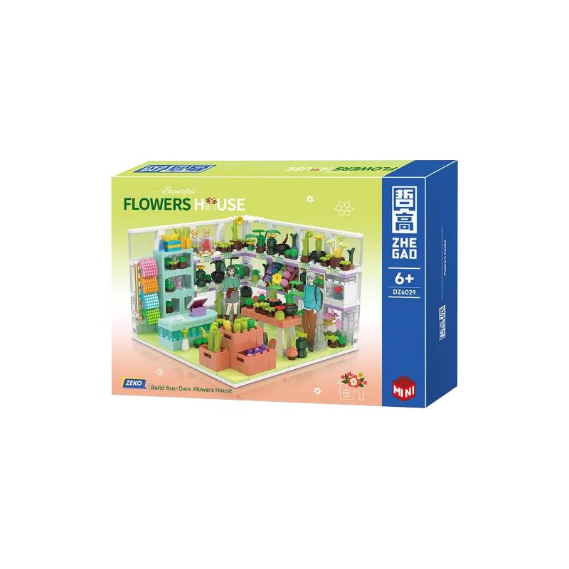 ZHEGAO DZ6029 6029 non Lego CỬA HÀNG HOA bộ đồ chơi xếp lắp ráp ghép mô hình Girl FLOWERS HOUSE Con Gái 591 khối