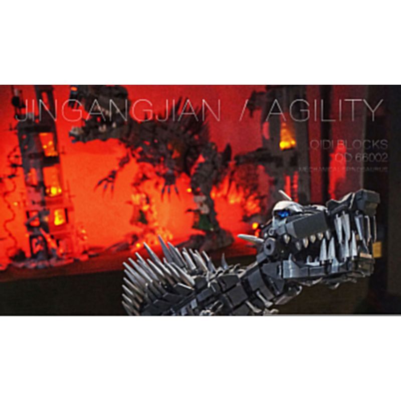INSPIRE QD66002 66002 non  CINDERSTEEL SWORD CƠ KHÍ SPINOSAURUS bộ đồ chơi xếp lắp ráp ghép mô hình AGILITY