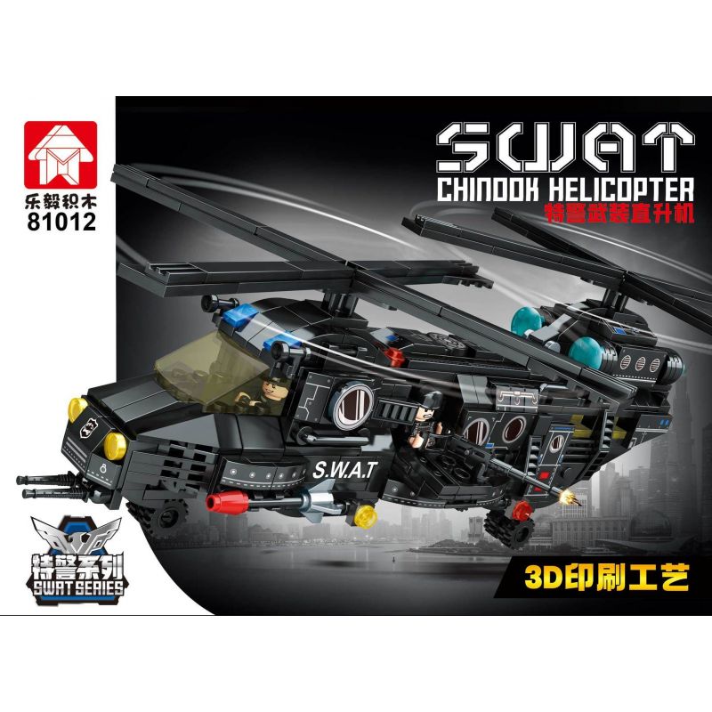 LEYI 81012 non  XẠ THỦ SWAT bộ đồ chơi xếp lắp ráp ghép mô hình Military Army SWAT CHINOOK HELICOPTER Quân Sự Bộ Đội 712 khối