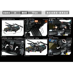 LEYI 81012 non  XẠ THỦ SWAT bộ đồ chơi xếp lắp ráp ghép mô hình Military Army SWAT CHINOOK HELICOPTER Quân Sự Bộ Đội 712 khối