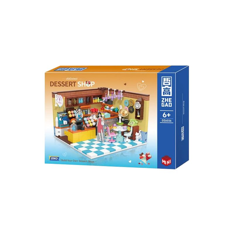 ZHEGAO DZ6026 6026 non Lego CỬA HÀNG MÓN TRÁNG MIỆNG bộ đồ chơi xếp lắp ráp ghép mô hình Girl DESSERT SHOP Con Gái 638 khối