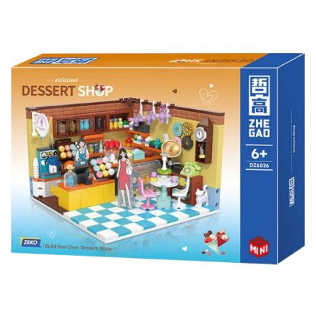 ZHEGAO DZ6026 6026 non  CỬA HÀNG MÓN TRÁNG MIỆNG bộ đồ chơi xếp lắp ráp ghép mô hình Girl DESSERT SHOP Con Gái 638 khối