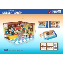ZHEGAO DZ6026 6026 non  CỬA HÀNG MÓN TRÁNG MIỆNG bộ đồ chơi xếp lắp ráp ghép mô hình Girl DESSERT SHOP Con Gái 638 khối