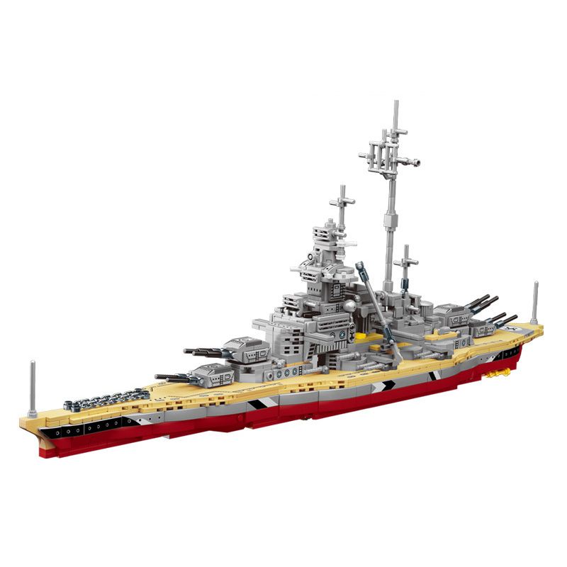LEYI 82003 non Lego LỚP THIẾT GIÁP HẠM BISMARCK bộ đồ chơi xếp lắp ráp ghép mô hình Military Army BISMARCK CLASS BATTLESHIP Quân Sự Bộ Đội 1608 khối