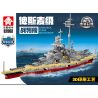 LEYI 82003 non  LỚP THIẾT GIÁP HẠM BISMARCK bộ đồ chơi xếp lắp ráp ghép mô hình Military Army BISMARCK CLASS BATTLESHIP Quân Sự Bộ Đội 1608 khối