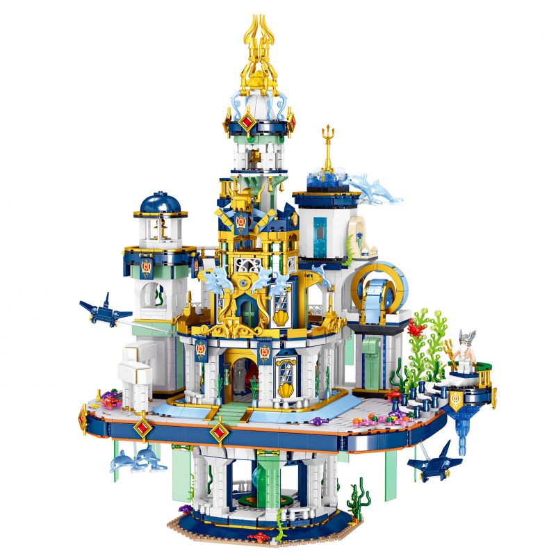 ZHEGAO 01048 non Lego CUNG ĐIỆN POSEIDON bộ đồ chơi xếp lắp ráp ghép mô hình 4133 khối