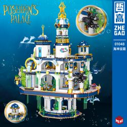 ZHEGAO 01048 non  CUNG ĐIỆN POSEIDON bộ đồ chơi xếp lắp ráp ghép mô hình 4133 khối