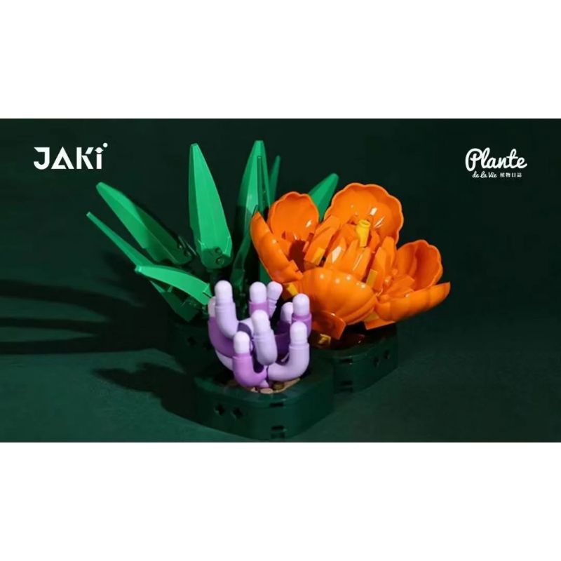 JAKI JK2725 2725 non  TRÁI TIM ĐĨA THỊT RUOWANXIA bộ đồ chơi xếp lắp ráp ghép mô hình Flowers PLANTE Hoa