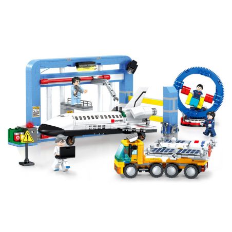 SEMBO 203335 non  TRUNG TÂM NGHIÊN CỨU VÀ PHÁT TRIỂN TÀU CON THOI bộ đồ chơi xếp lắp ráp ghép mô hình Space Thám Hiểm Không Gian 711 khối