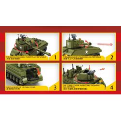 SEMBO 207008 non  XE TĂNG HẠNG TRUNG M4 bộ đồ chơi xếp lắp ráp ghép mô hình Military Army Quân Sự Bộ Đội 649 khối