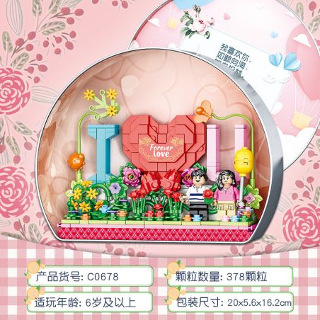 WOMA C0678 0678 non  TÌNH YÊU LÃNG MẠN bộ đồ chơi xếp lắp ráp ghép mô hình 378 khối