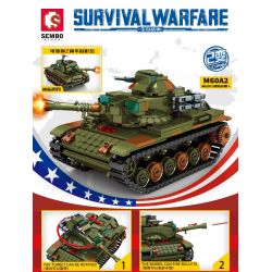 SEMBO 207007 non  XE TĂNG CHIẾN ĐẤU CHỦ LỰC M60A2 "STARSHIP" tỷ lệ 1:14 bộ đồ chơi xếp lắp ráp ghép mô hình Military Army Quân Sự Bộ Đội 701 khối