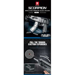 REOBRIX 77029 non  SÚNG TIỂU LIÊN BỌ CẠP bộ đồ chơi xếp lắp ráp ghép mô hình  SCORPION SUBMACHINE GUN Kỹ Thuật Công Nghệ Cao Mô Hình Phương Tiện 566 khối