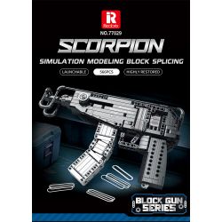 REOBRIX 77029 non  SÚNG TIỂU LIÊN BỌ CẠP bộ đồ chơi xếp lắp ráp ghép mô hình  SCORPION SUBMACHINE GUN Kỹ Thuật Công Nghệ Cao Mô Hình Phương Tiện 566 khối