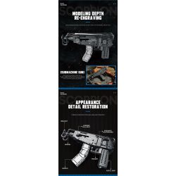 REOBRIX 77029 non  SÚNG TIỂU LIÊN BỌ CẠP bộ đồ chơi xếp lắp ráp ghép mô hình  SCORPION SUBMACHINE GUN Kỹ Thuật Công Nghệ Cao Mô Hình Phương Tiện 566 khối