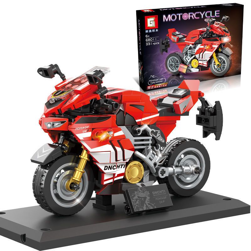 TREE HEIGHT 68011 non Lego MÔ TÔ DUCATI V4 bộ đồ chơi xếp lắp ráp ghép mô hình Motorcycle Motorbike Xe Hai Bánh 331 khối
