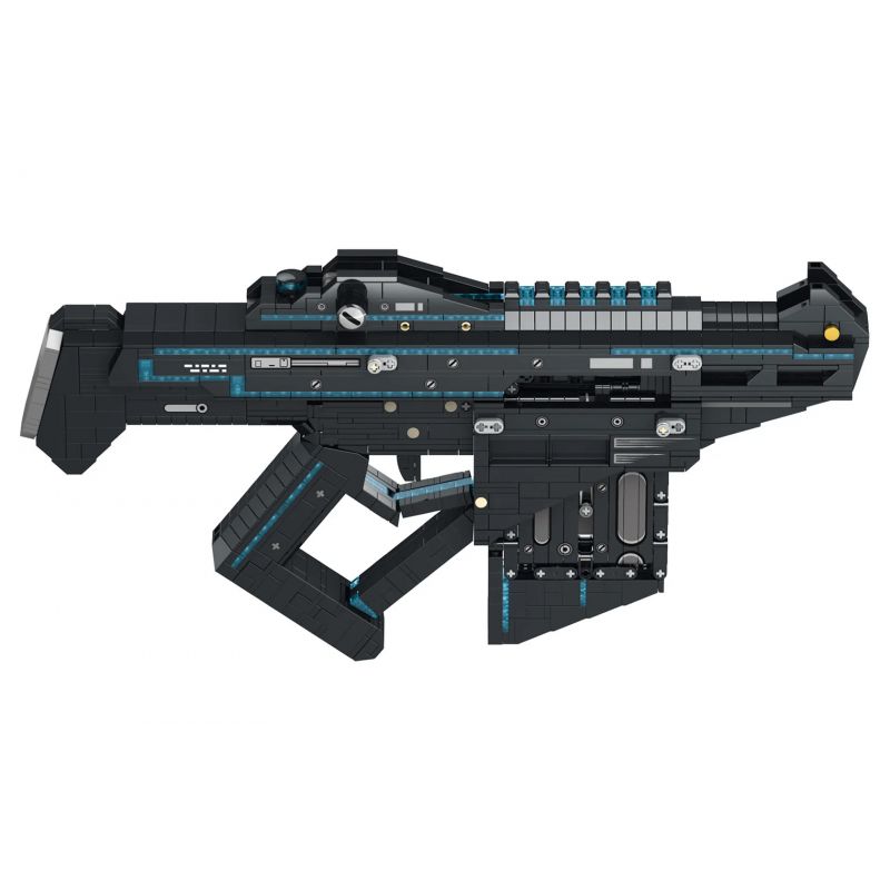 REOBRIX 77007 non  SÚNG NỔ PHÓNG bộ đồ chơi xếp lắp ráp ghép mô hình  EJECTION BURST GUN SUBMACHINE Kỹ Thuật Công Nghệ Cao Mô Hình Phương Tiện 1508 khối