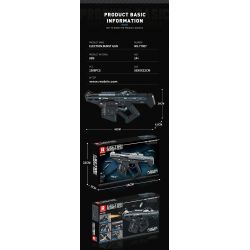 REOBRIX 77007 non  SÚNG NỔ PHÓNG bộ đồ chơi xếp lắp ráp ghép mô hình  EJECTION BURST GUN SUBMACHINE Kỹ Thuật Công Nghệ Cao Mô Hình Phương Tiện 1508 khối