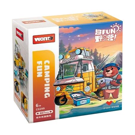 WOMA C0299 0299 non  XE NẢY GẤU NÂU bộ đồ chơi xếp lắp ráp ghép mô hình 667 khối