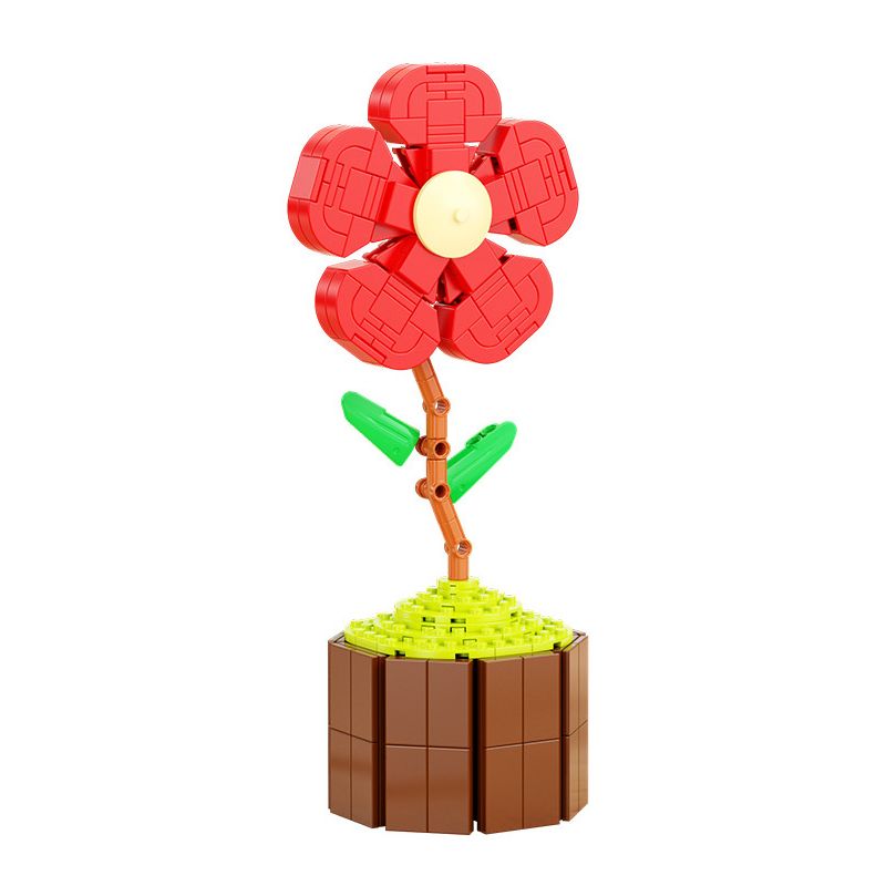 QIZHILE 92017 non Lego HOA LỚN MÀU ĐỎ bộ đồ chơi xếp lắp ráp ghép mô hình Flowers BIG RED FLOWER