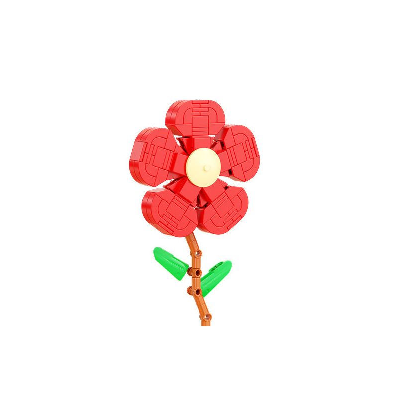 QIZHILE 92017 non  HOA LỚN MÀU ĐỎ bộ đồ chơi xếp lắp ráp ghép mô hình Flowers BIG RED FLOWER