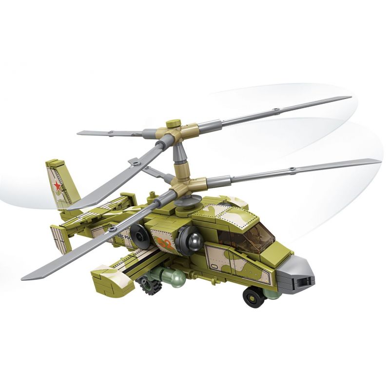 Kazi KY84141 84141 non Lego TRỰC THĂNG CÁ SẤU KA-52 bộ đồ chơi xếp lắp ráp ghép mô hình Military Army Quân Sự Bộ Đội 230 khối