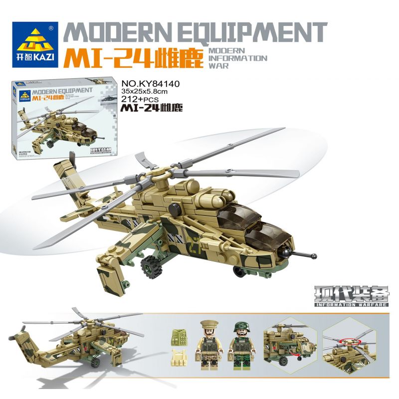 Kazi KY84140 84140 non  MÁY BAY TRỰC THĂNG MI-24 HIND bộ đồ chơi xếp lắp ráp ghép mô hình Military Army Quân Sự Bộ Đội 212 khối