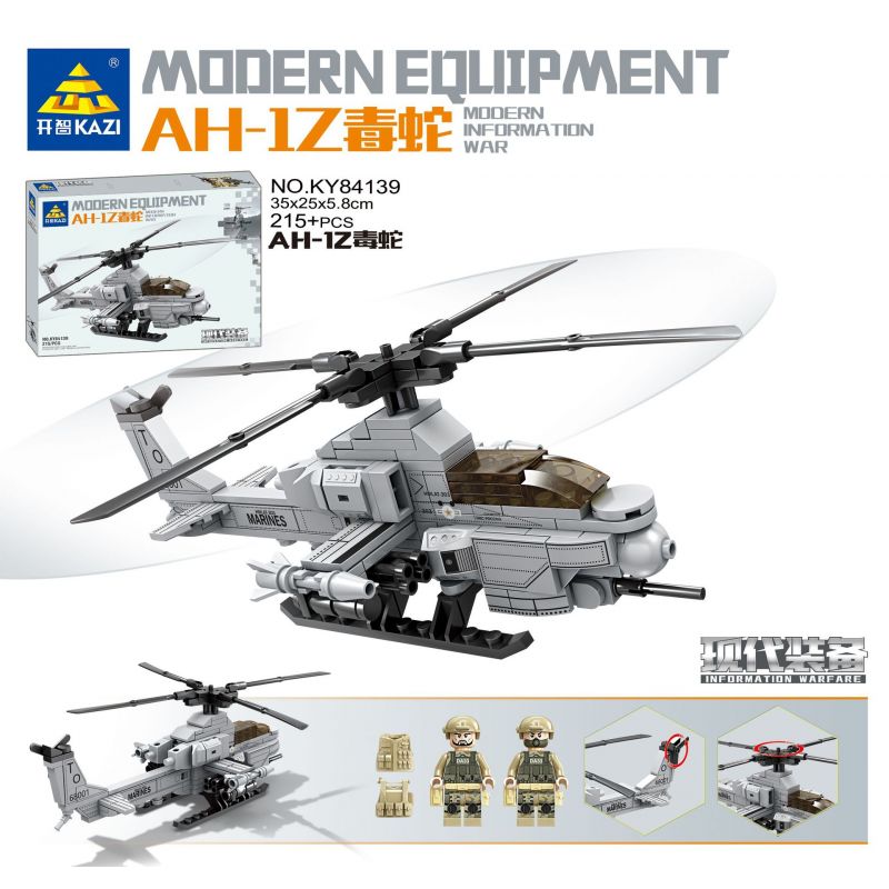 Kazi KY84139 84139 non  TRỰC THĂNG VIPER AH-1Z bộ đồ chơi xếp lắp ráp ghép mô hình Military Army Quân Sự Bộ Đội 215 khối