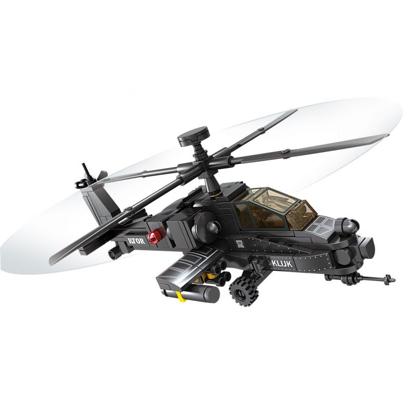 Kazi KY84134 84134 non Lego CHIẾN HẠM AH-64 APACHE bộ đồ chơi xếp lắp ráp ghép mô hình Military Army Quân Sự Bộ Đội 230 khối