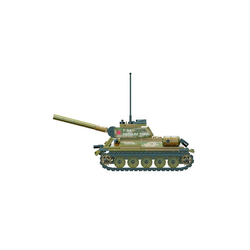 CAYI 22008 non  XE TĂNG T-34 TRONG THẾ CHIẾN II bộ đồ chơi xếp lắp ráp ghép mô hình Military Army T-34 MEDIUM TANK Quân Sự Bộ Đội 411 khối