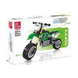 JIESTAR 92301 non  XE MÔ TÔ KAWASAKI KX450 bộ đồ chơi xếp lắp ráp ghép mô hình 229 khối